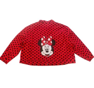 Disney Parks Minnie Mouse Red Black Polka Dot Denim Jacket Womens Size 2XL NWT - Picture 1 of 11