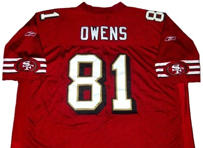 VTG AUTHENTIC 00's TERRELL OWENS SAN FRANCISCO 49ERS NFL REEBOK JERSEY 58 SEWN! - Image 1 of 4