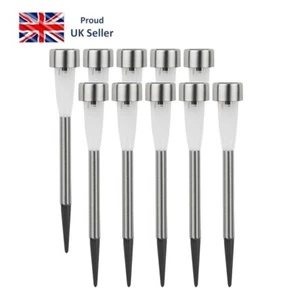 Smart Solar Fluted Stainless Steel Light 10 Pack - Silver. - Picture 1 of 13