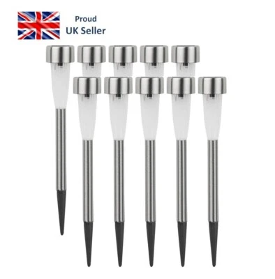 Smart Solar Fluted Stainless Steel Light 10 Pack - Silver. - Image 1 of 4