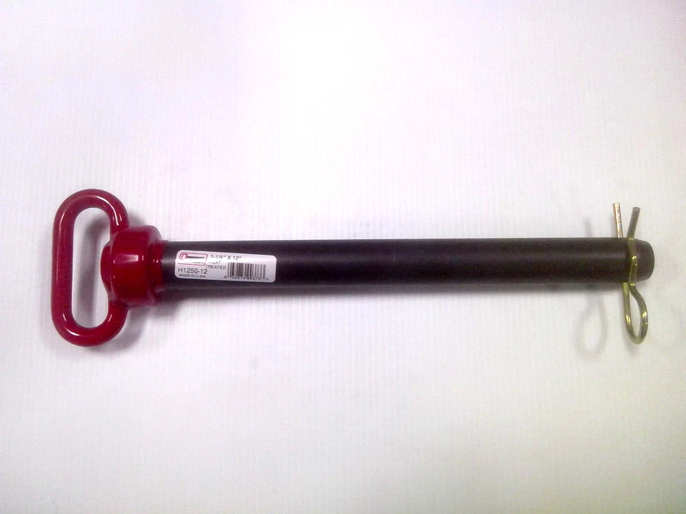 (1) 1-1/4"X12" Hitch Pin Heavy Duty Double HH - H1250-12 Red Handle MADE IN USA - Image 1 of 1