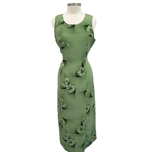 Maxi Vestido Moda Bug Para Mujer Talla 16 Verde Floral Sin Mangas Atado Hada - Imagen 1 de 15