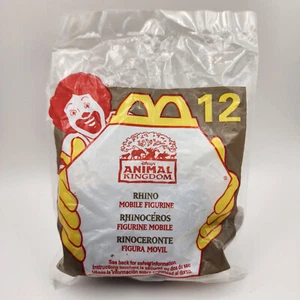 New Vtg 1998 Disney Animal Kingdom Toy - Rhino #12 McDonalds Happy Meal Figurine - Imagen 1 de 8