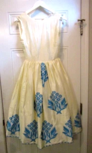 Vestido Vintage Años 50 Bordado En Capas Crinolina Forrado Azul Turquesa Talla S/M - Imagen 1 de 8