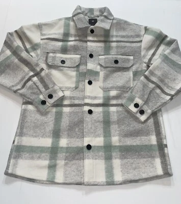 H&M Button Down Collared Shirt-Jacket Size  Medium Long Sleeved Plaid - Image 1 of 2