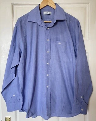 Camisa Pierre Balmain Para Hombre 16.5 Manga Larga Azul Formal Negocios París Diseñador Foto 1 de 4