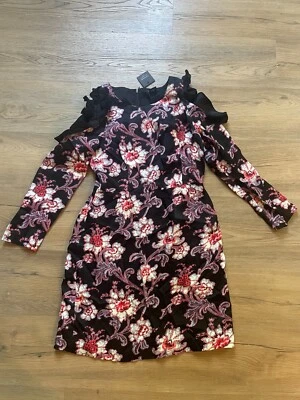 NWT! Club Monaco Teodora Floral Cold Shoulder Cocktail Party Dress 0 Party - Image 1 of 4
