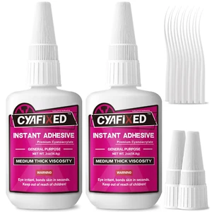 Super Glue Liquid, Instant Clear Cyanoacrylate Medium Thick Viscosity Adhesive - Picture 1 of 12