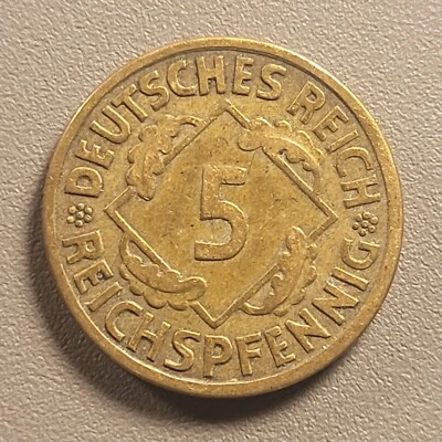 1930 A Germany 5 Reichspfennig Coin - Aluminum-Bronze - Image 1 of 2