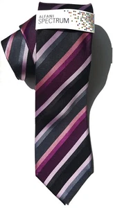 Alfani NUEVO Negro Delgado a Rayas Cuello Seda $49 A3735 - Imagen 1 de 1
