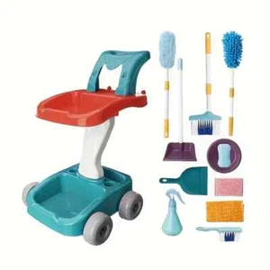 Juego de juguetes de limpieza de casa de juegos juguetes de barrido para niños, fregona de escoba - Imagen 1 de 8