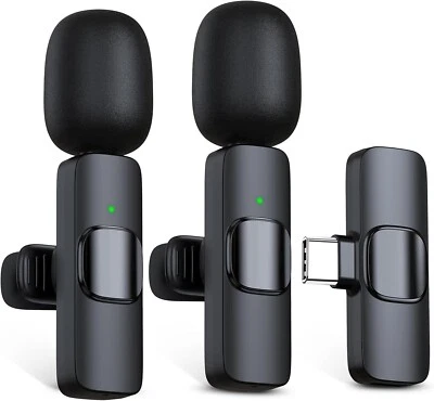 Microfono mini inalambrico de para celular android tipo C cámara solapa 2 micrófonos Foto 1 de 4