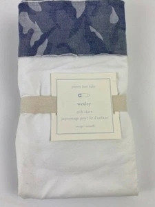 Pottery Barn Baby Wesley Blue Camo Crib Skirt Blue - Picture 1 of 3