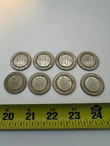 8 TRUMP PLAZA ATLANTIC CITY METAL 50 CENT COIN TOKEN CASINO CHIP - Picture 1 of 8
