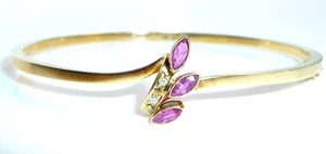 Armband Armreif 585 Gold 0.30ct. Rubine + Diamanten Innenumfang 17,5cm 11,9g - Bild 1 von 9