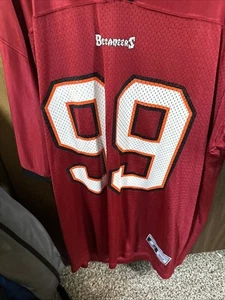 VINTAGE Tampa Bay Buccaneers Jersey Mens 52 Red Starter Warren Sapp #99 90s - Picture 1 of 3