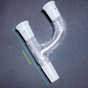 Laboratory glass Y shape & claisen connecting adapter 24/40 lab glass adapter - Picture 1 of 8