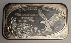 1975 The Bald Eagle ~ 1 oz .999 Silberbarren ~ USSC Serialized #0680 - Bild 1 von 5