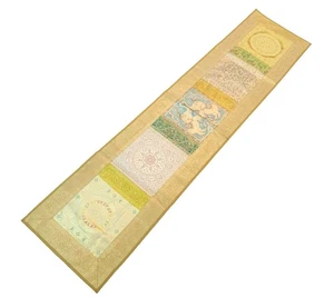 Dining Cover Table Runner Mandala Woven Zari Brocade Banarasi Decor Multi Color - Picture 1 of 12