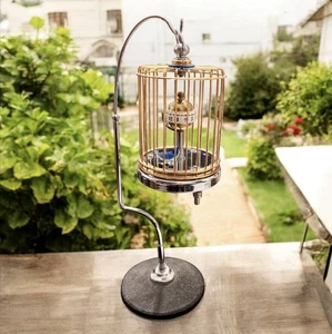 VINTAGE BIRDCAGE CLOCK Made In Japan - WORKING VIDEO - Picture 1 of 4
