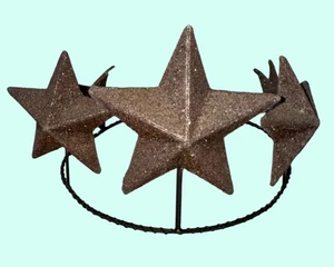 Vintage Glass Glitter Star  Crown Ornament wendy addison midwest cannon falls 7" - Picture 1 of 8