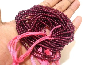 Sfera rotonda granato rosso liscia 3-3,5 mm pietre preziose naturali perline ... - Foto 1 di 12