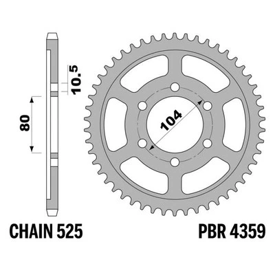 Corona PBR Z46 denti passo 525 in Acciaio Kawasaki ZXR750R Ninja 1996-2003 Foto 1 de 4