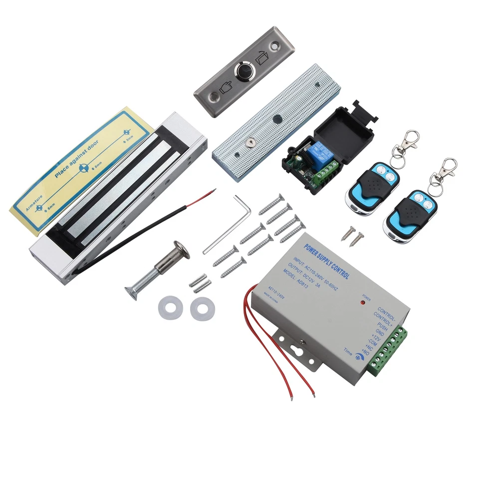 Door Gate Entry Access Control System, Electric Magnetic Lock+ 2 Remote Controls - Image 1 of 4