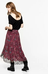 Falda ribete encaje ZADIG & VOLTAIRE Joslin Psyche. Talla 40 - Imagen 1 de 12