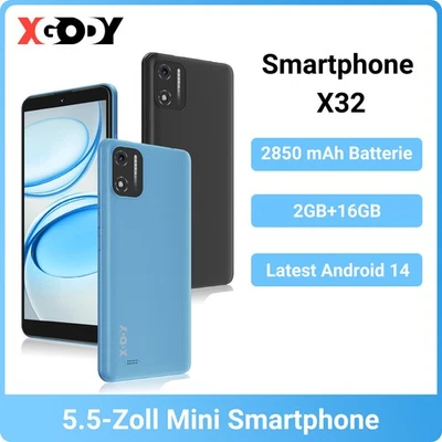 Neu Android 14 Smartphone Ohne Vertrag Handy 4GB+16GB 8-Core Dual SIM 4G IPS GPS - Bild 1 von 4