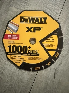DeWalt XP DW4770M Ruota da taglio in metallo XP 7" D X 7/8" Diamond Arbor NUOVO - Foto 1 di 2