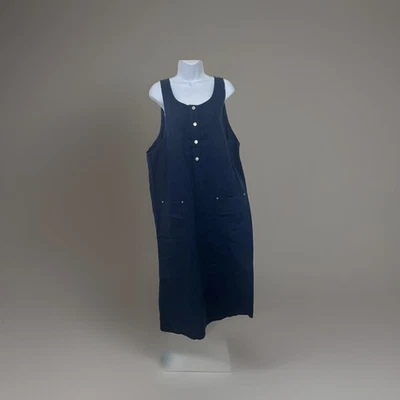 Cherokee Vintage Dress XXL Blue Linen Blend With pockets - Image 1 of 4