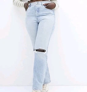 PACSUN Dad Jeans Women's Size 29 Light Blue Denim Pants Ripped High Rise Baggy - Picture 1 of 6