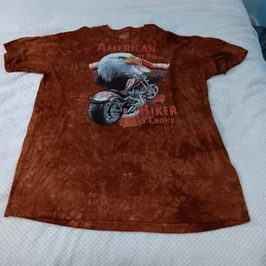 The Mountain American By Birth Biker By Choice Orange Batik Hemd Größe 3XL - Bild 1 von 7