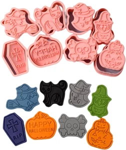 Formine per Biscotti Di Halloween 8 Pezzi Plastica Formine Halloween per Biscott - Foto 1 di 12