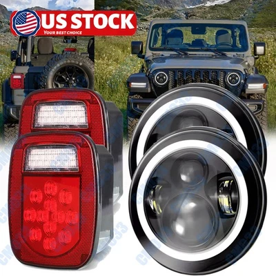Luces de freno traseras de faros LED de 7" matrícula para Jeep Wrangler TJ 1997-2006 Foto 1 de 4
