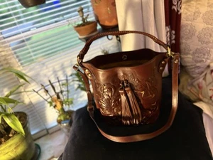 Patricia Nash Vintage Leather Floral Embossed Handbag with Tassel - Picture 1 of 10