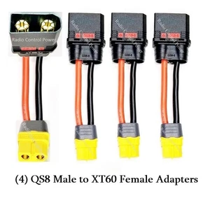 RCP-QS8 (4) QS8 MALE TO XT60 FEMALE WIRED ADAPTERS - Picture 1 of 16