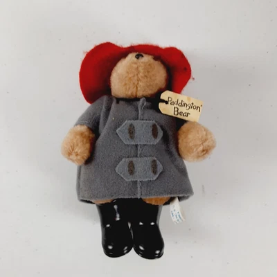 Eden Toys 1987 Vintage Paddington Bear 4.5" Chaqueta Gris, Sombrero Rojo y Botas Negras Foto 1 de 4
