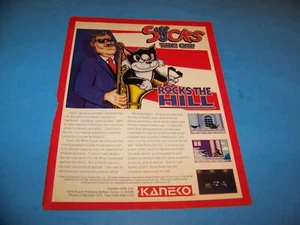 Anuncio de Videojuego 1993 Calcetines El Gato (Gato de la Casa Blanca) ""Rocks The Hill"" Sega - Imagen 1 de 2