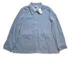 New Appleseed's Womens Size XL Button Up Jacket Sueded Brushed Micofiber Blue