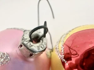 VINTAGE FANTASIA 2 MICA GLITTER 2" Ball CHRISTMAS ORNAMENT POLAND 50’s Nostalgia - Picture 1 of 10