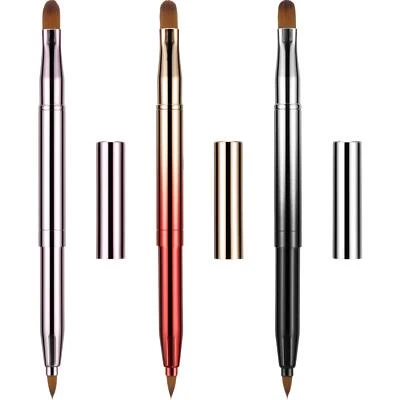 Juego de herramientas de brochas correctoras de labios de doble extremo retráctiles para sombra de ojos maquillaje Foto 1 de 4