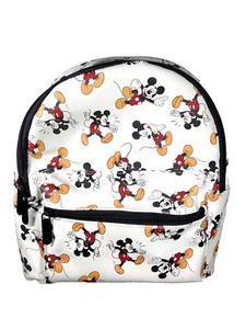 Disney Mickey Mouse Mini Backpack Bag Purse All Over Print Faux leather Compact - Picture 1 of 8