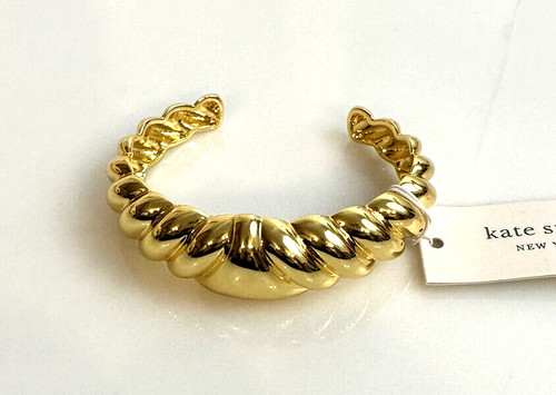 Bracciale Kate Spade New York $148 tono oro francese twist nuovo con etichette
