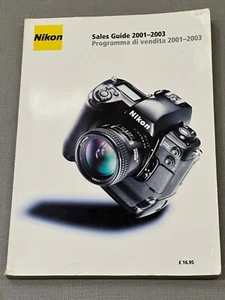 Guía de ventas de Nikon, 2001-2003, libro de tapa blanda A4, texto inglés/italiano - Imagen 1 de 1