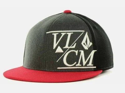 Volcom Stone Modern 210 Fitted Flex Fit Black Red Wool Blend Hat Cap New NWT - Image 1 of 4