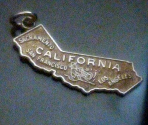 Charm Vintage .925 Sterling Mappa California Oro Prospettore Acquista1GetOne15% di sconto - Foto 1 di 2