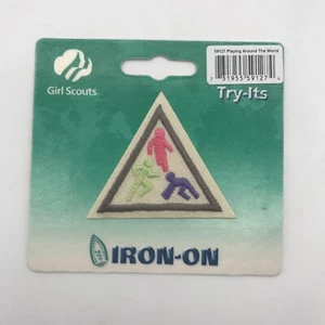 Girl Scout Try-Its Badge Playing Around The World Iron-on GSA New Sealed - Picture 1 of 3