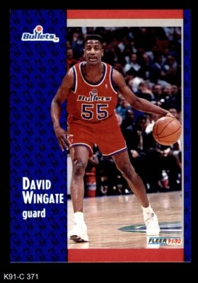 1991 Fleer #371 David Wingate Bullets (Wizards) Georgetown 8 - NM/MT - Image 1 of 2